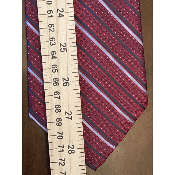 Burma Bibas Red Blue 100% Silk Men’s Neck Tie Made In China - Picture 5 of 9